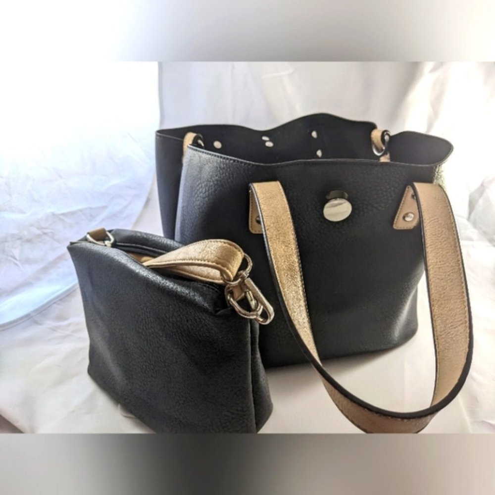 Faux Pebbled Leather Bag with matching Crossbody